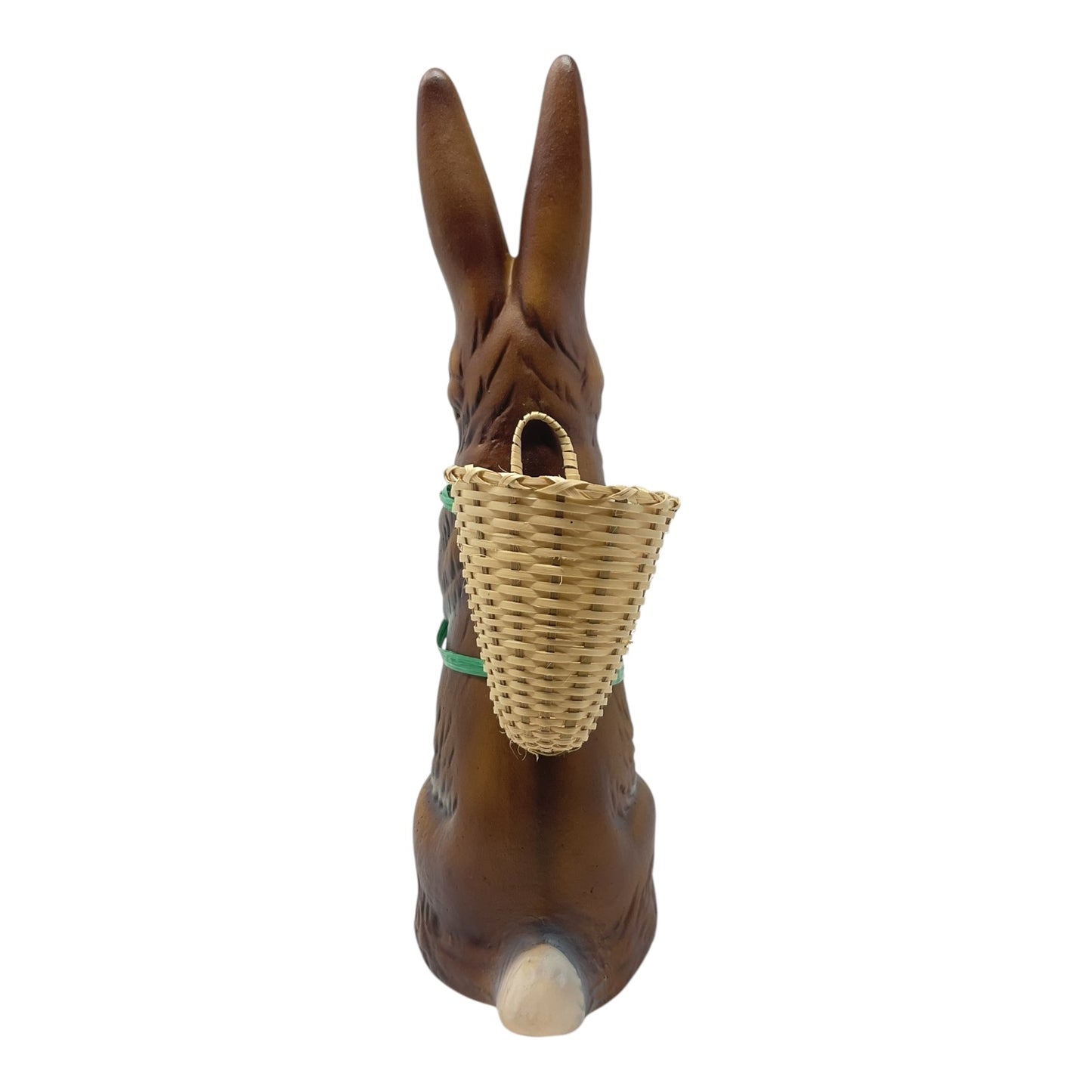 Pinnacle Peak Trading Ino Schaller Standing Easter Bunny Rabbit with Wicker Basket German Paper Mache 10.5 inch