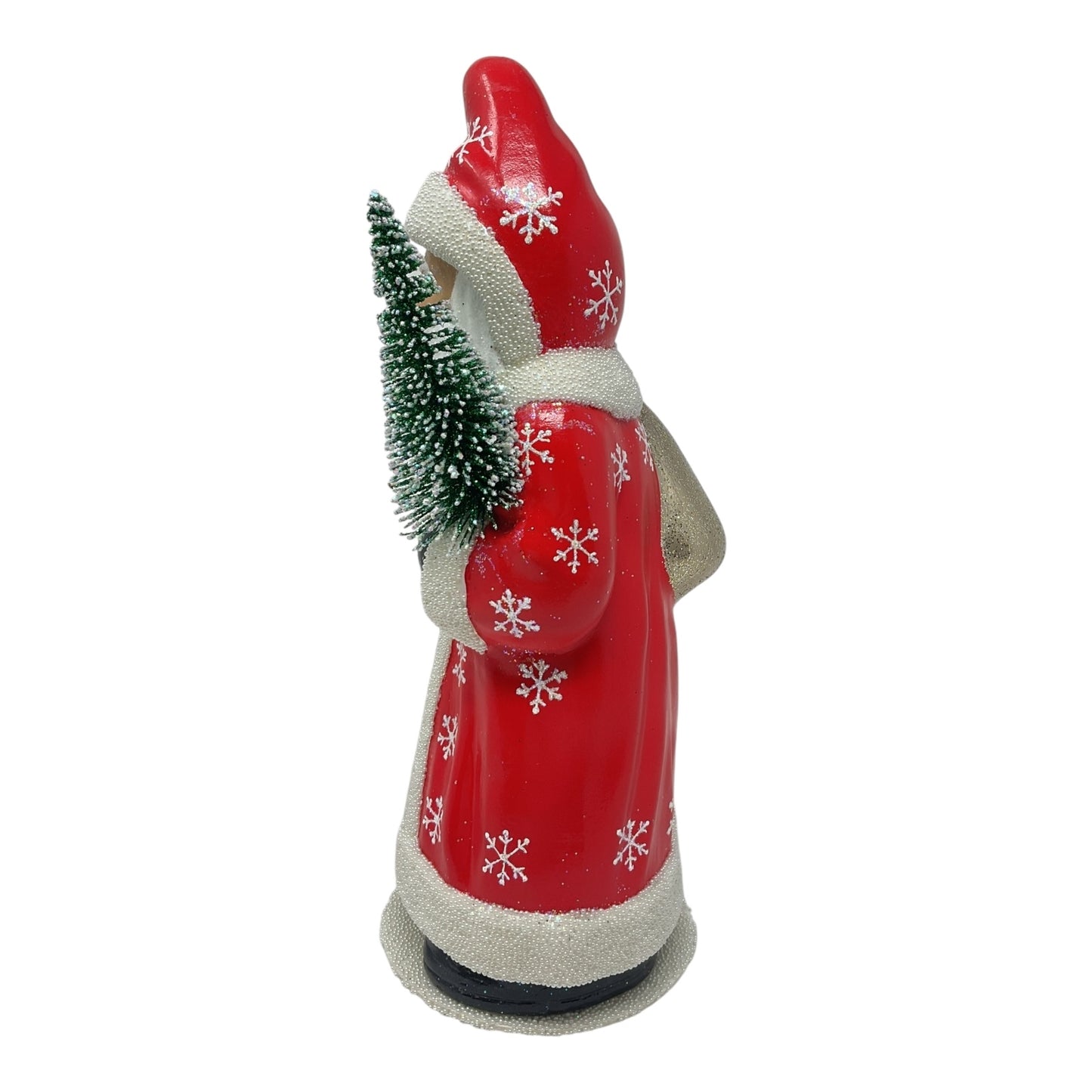 Pinnacle Peak Trading Ino Schaller Red Santa with Snowflake Coat German Paper Mache 11.75 inch