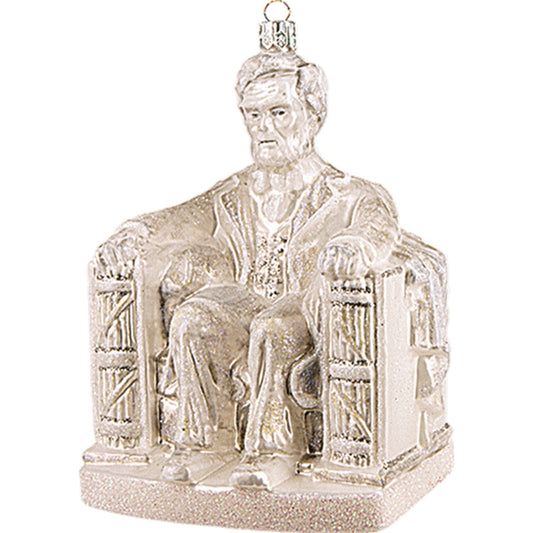 Abraham Lincoln Memorial Monument Polish Glass Christmas Ornament Washington DC