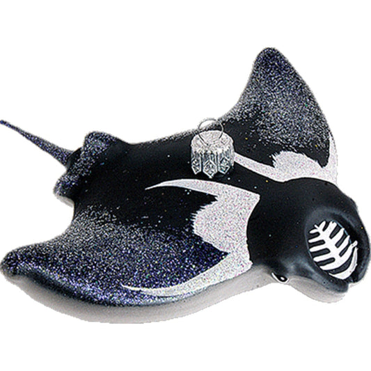 Manta Ray Polish Mouth Blown Glass Christmas Ornament Ocean Life Decoration