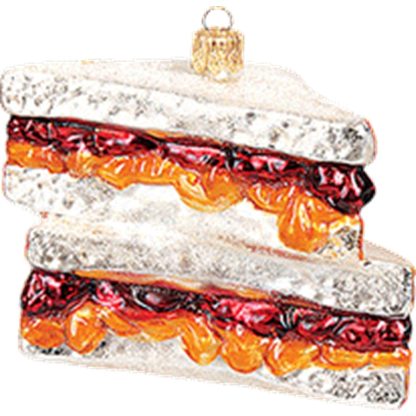Peanut Butter and Jelly Sandwich Polish Glass Christmas Ornament Decoration