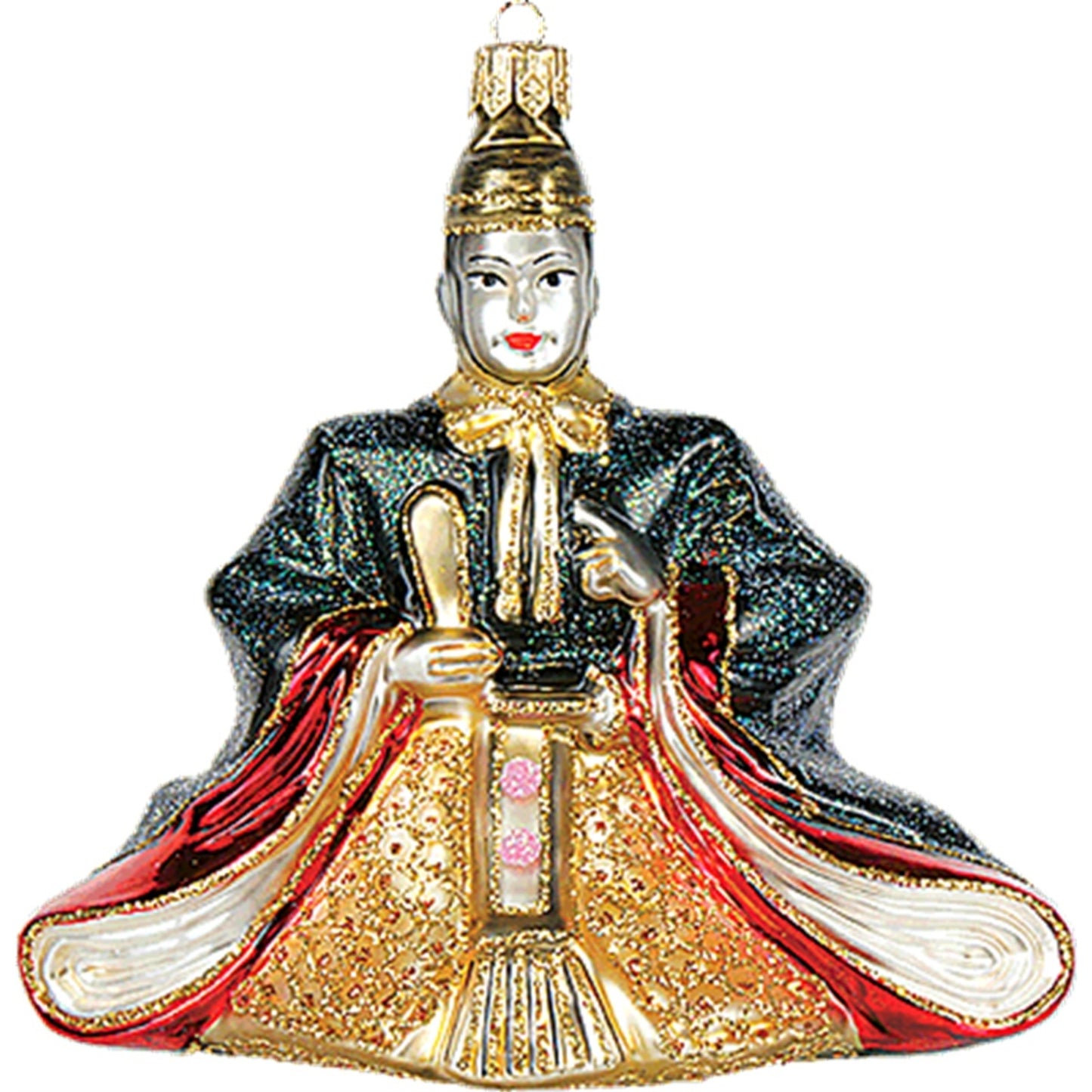 Japanese Emperor Polish Mouth Blown Glass Christmas Ornament Decoration