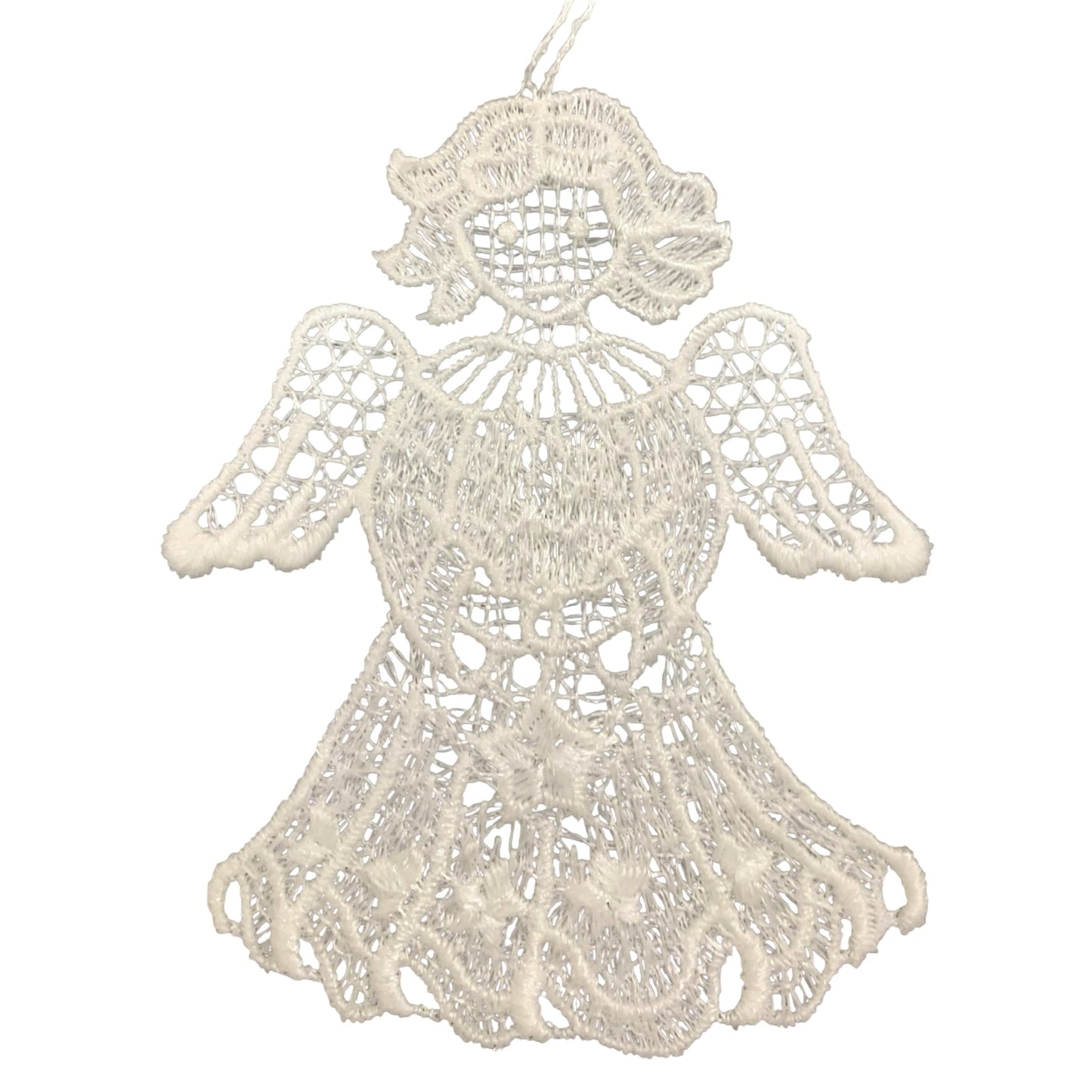 Angel Holding Star German Lace Christmas Ornament Set of 6