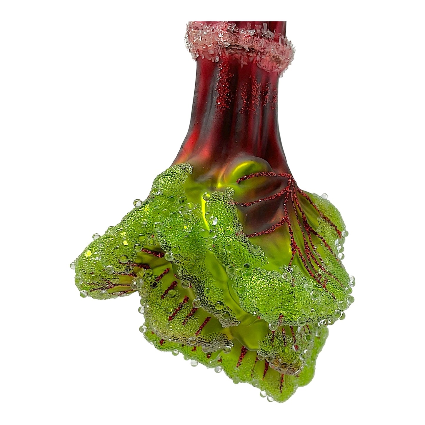 Pinnacle Peak Trading Rhubard with Leaf Food Polish Glass Christmas Tree Ornament