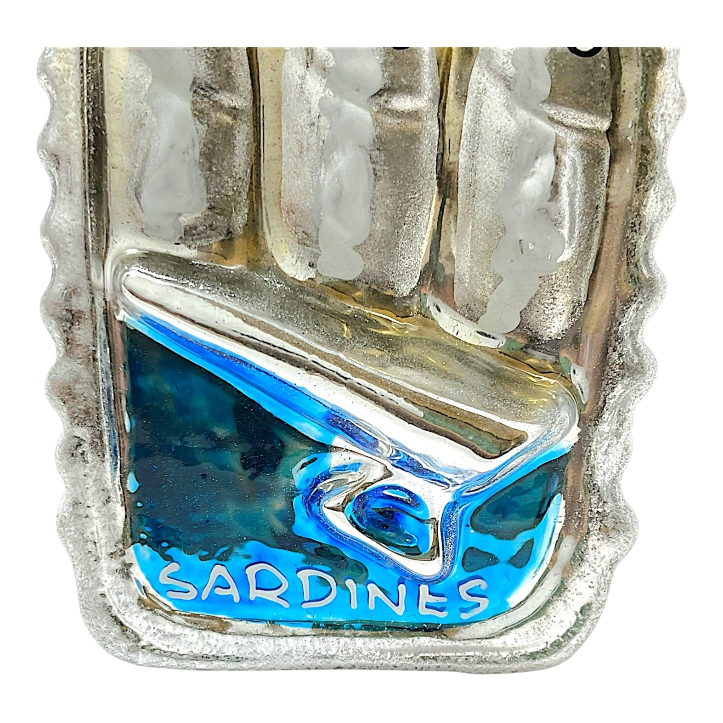 Pinnacle Peak Trading Canned Sardines Food Polish Glass Christmas Tree Ornament Set of 2