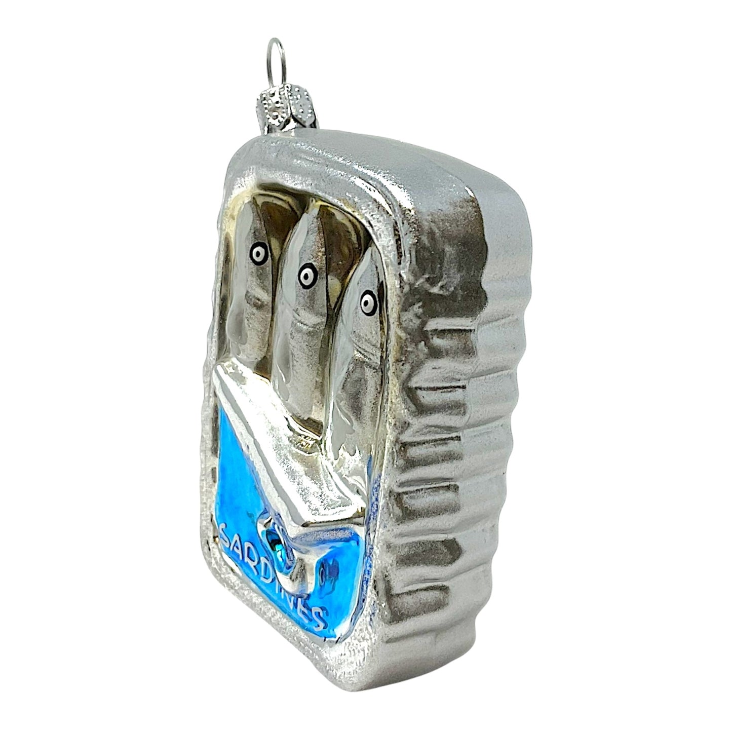 Pinnacle Peak Trading Canned Sardines Food Polish Glass Christmas Tree Ornament Set of 2