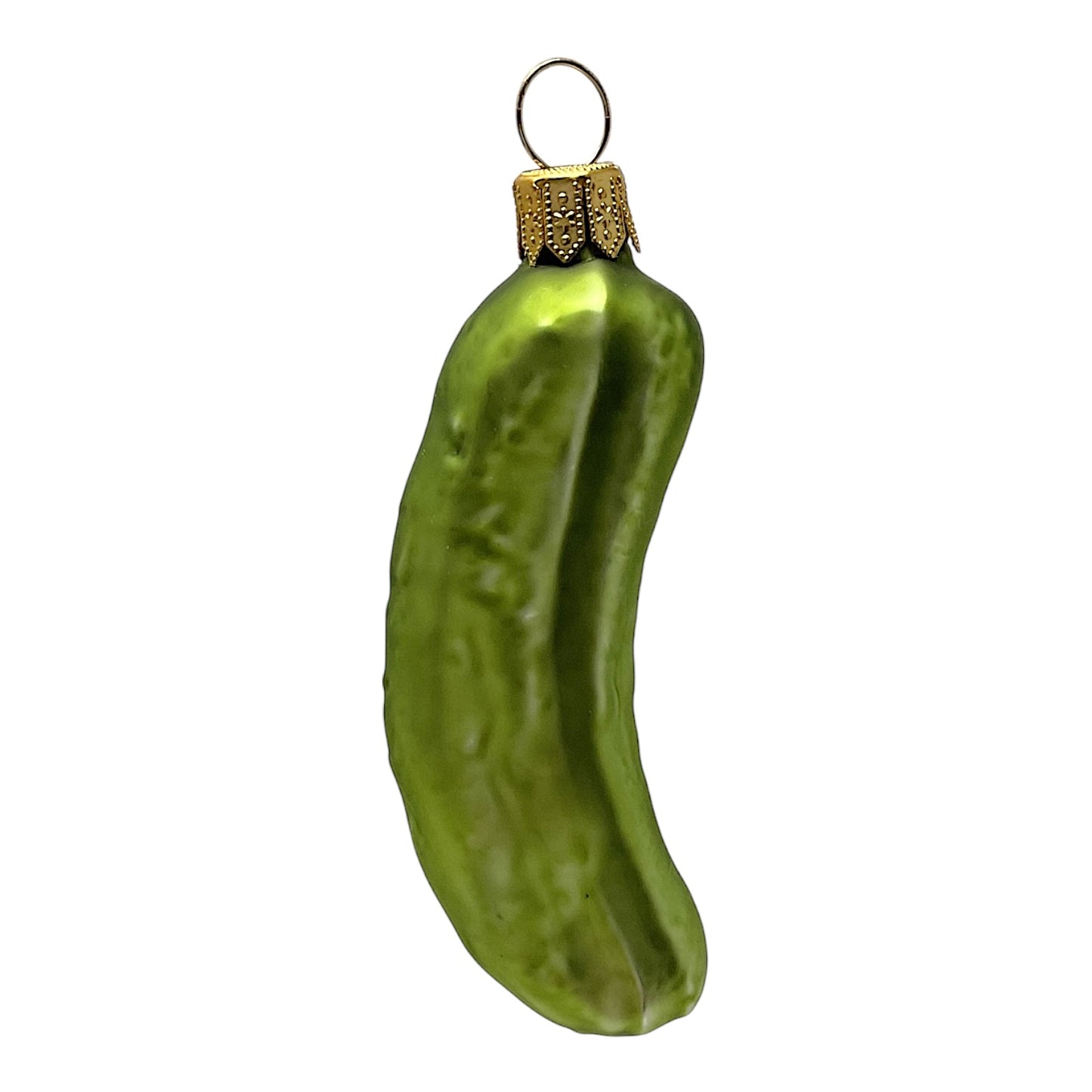 Pinnacle Peak Trading Green Pickle Food Polish Glass Christmas Tree Ornament Set of 2