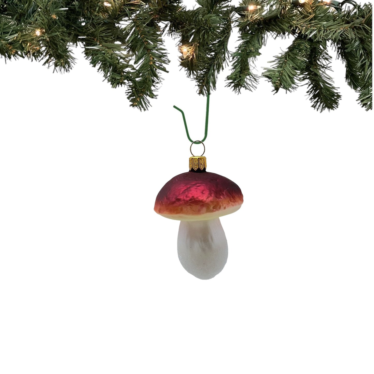 Pinnacle Peak Trading Brown Mushroom Polish Glass Christmas Tree Ornament Set of 2