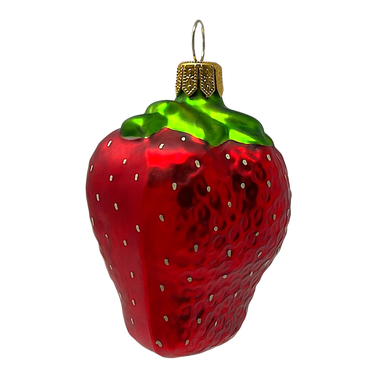 Pinnacle Peak Trading Strawberry Polish Glass Christmas Tree Ornaments Set of 2