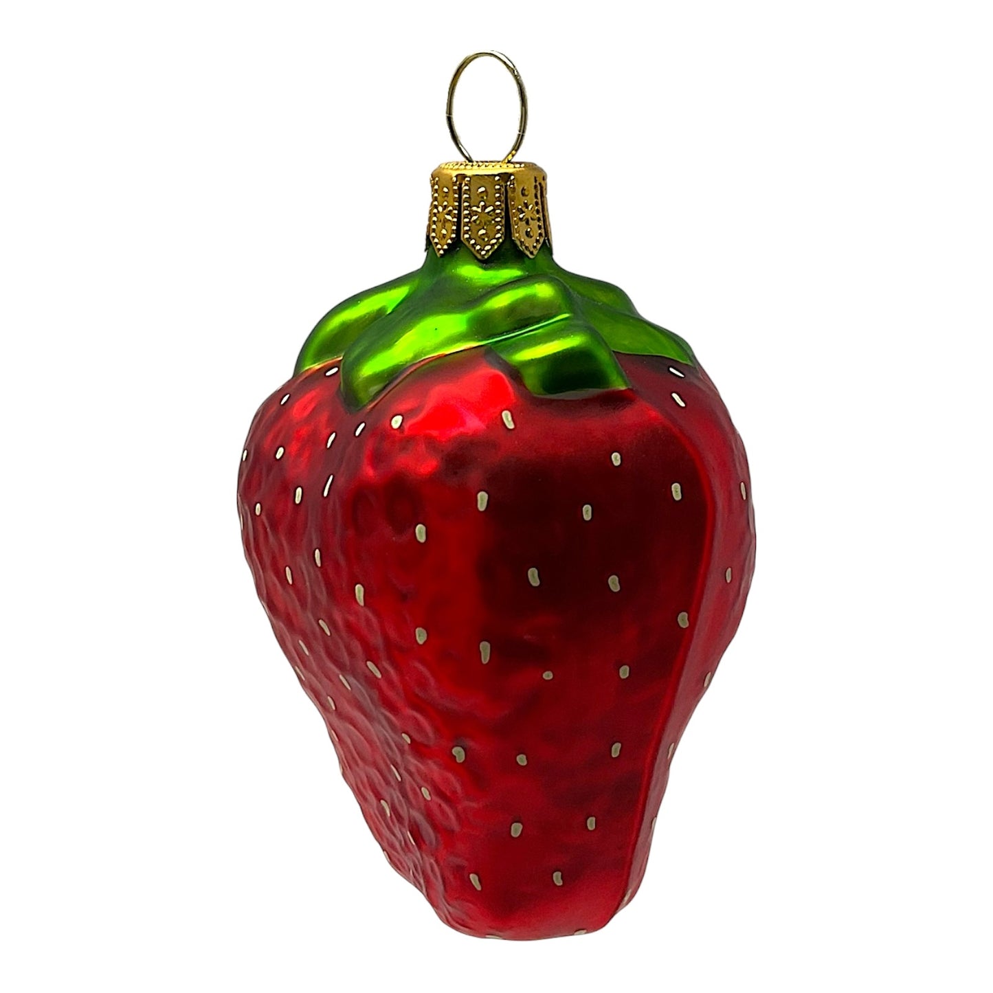 Pinnacle Peak Trading Strawberry Polish Glass Christmas Tree Ornaments Set of 2