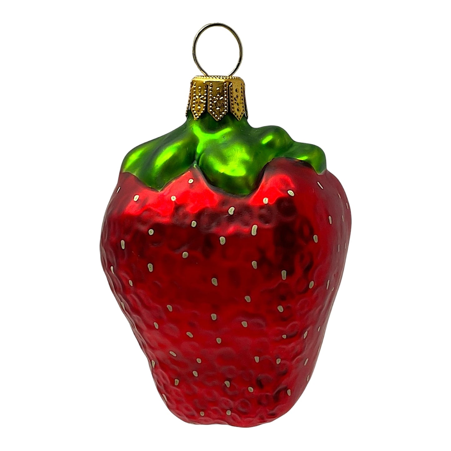 Pinnacle Peak Trading Strawberry Polish Glass Christmas Tree Ornaments Set of 2