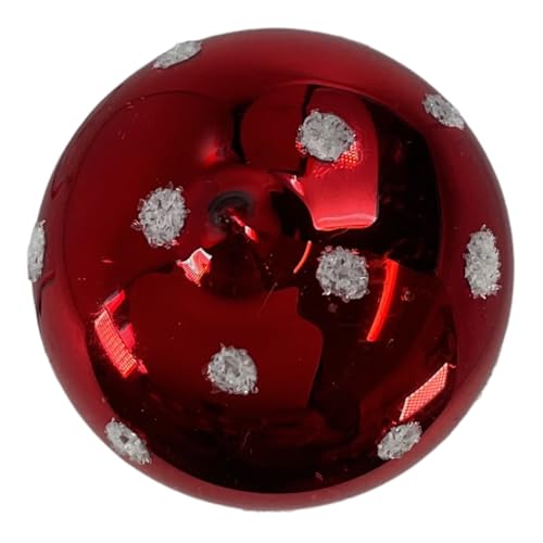 Red Round Top Long Stemmed Mushroom German Glass Clip Ornament 3.5 Inches Tall