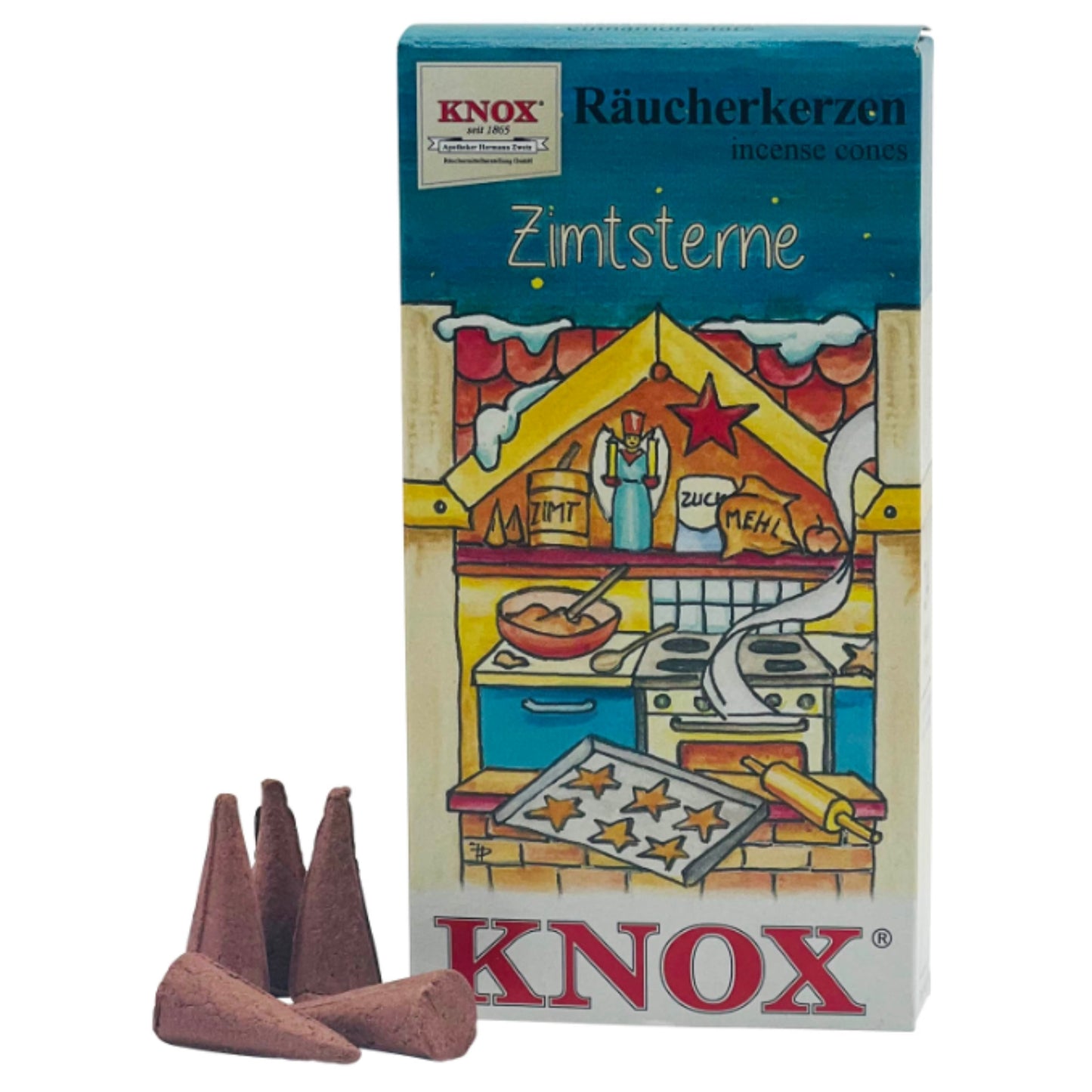 Knox Christmas Bakery Cinnamon Cookie German Incense Cones Made in Germany Pack of 24 Cones