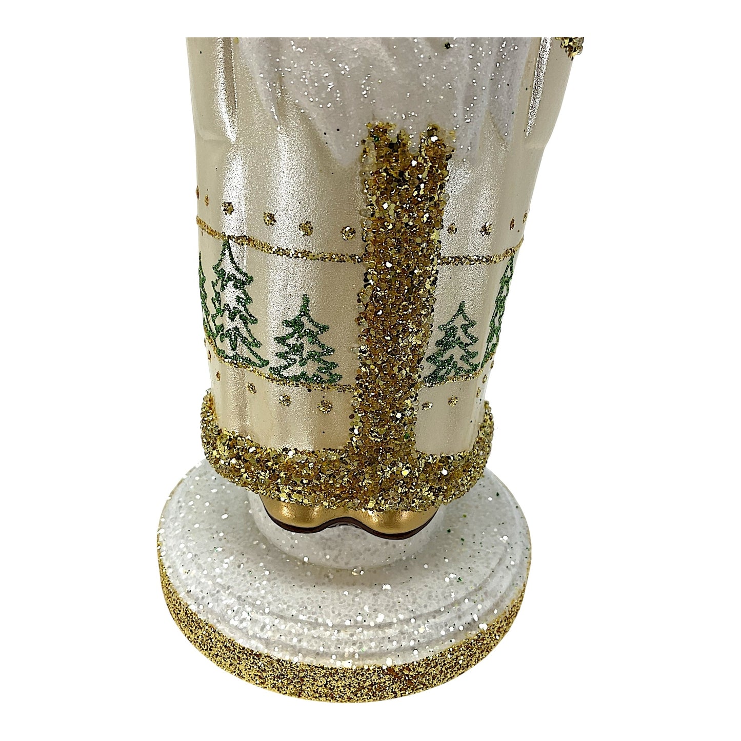 Pinnacle Peak Trading Ino Schaller Champagne Santa with Tree Scene Coat German Paper Mache