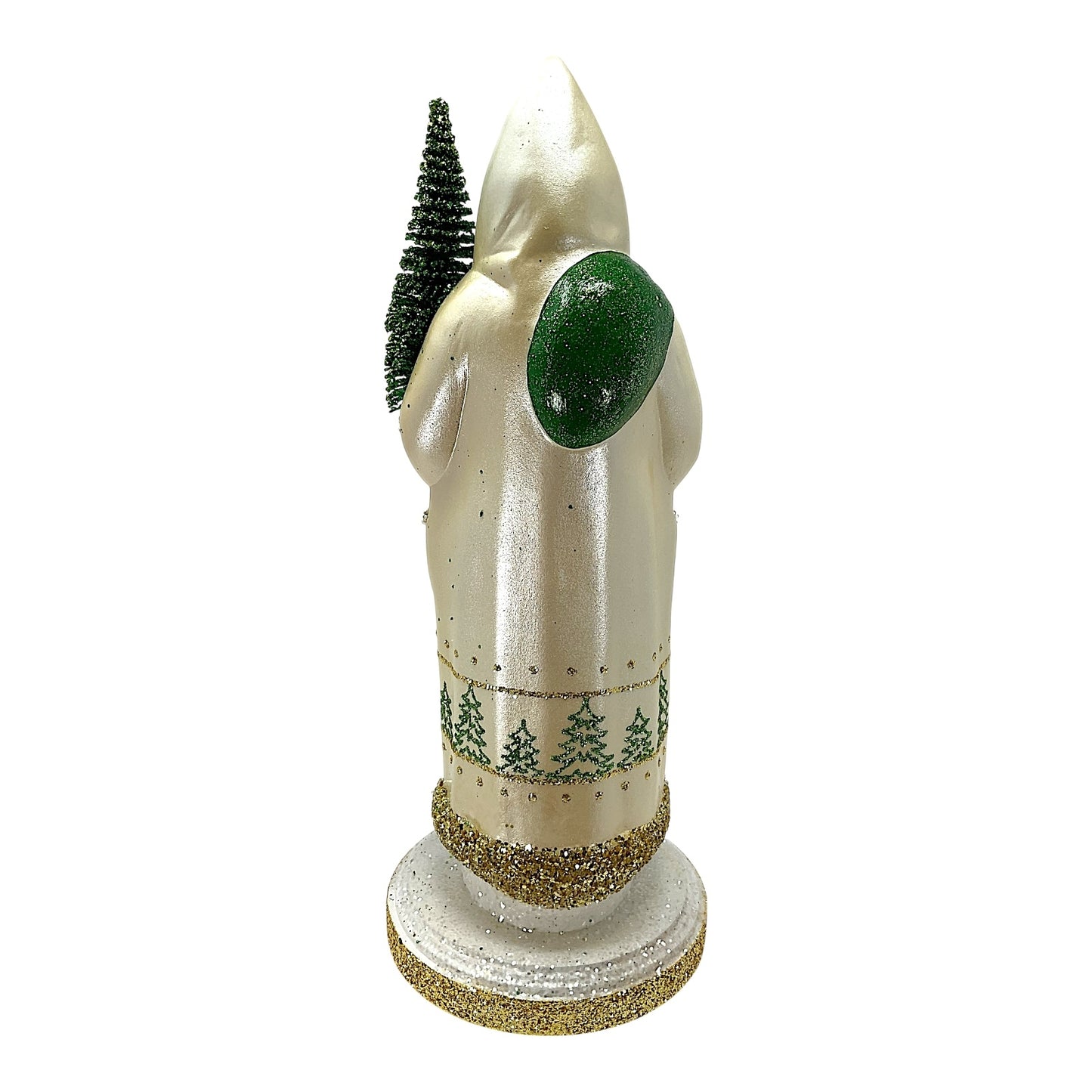 Pinnacle Peak Trading Ino Schaller Champagne Santa with Tree Scene Coat German Paper Mache