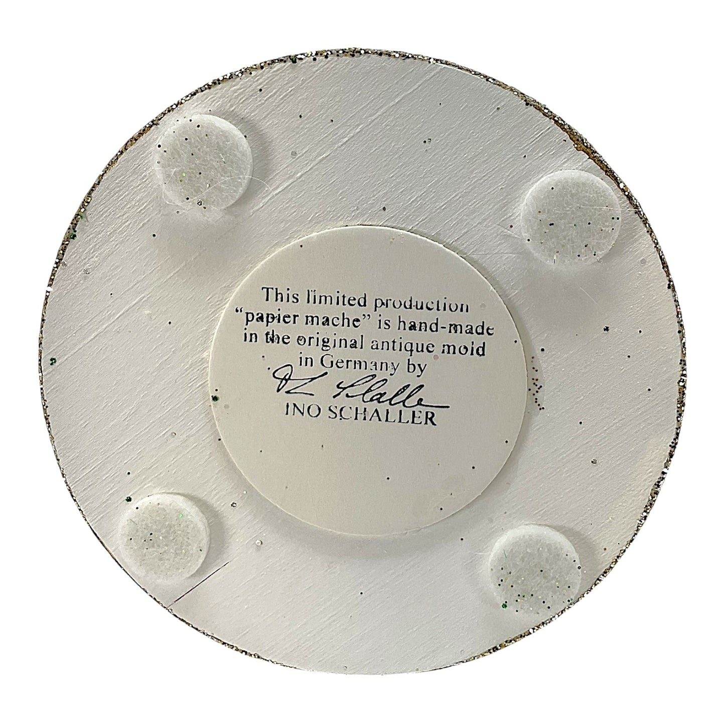 Pinnacle Peak Trading Ino Schaller Red Santa with Snowman Scene German Paper Mache