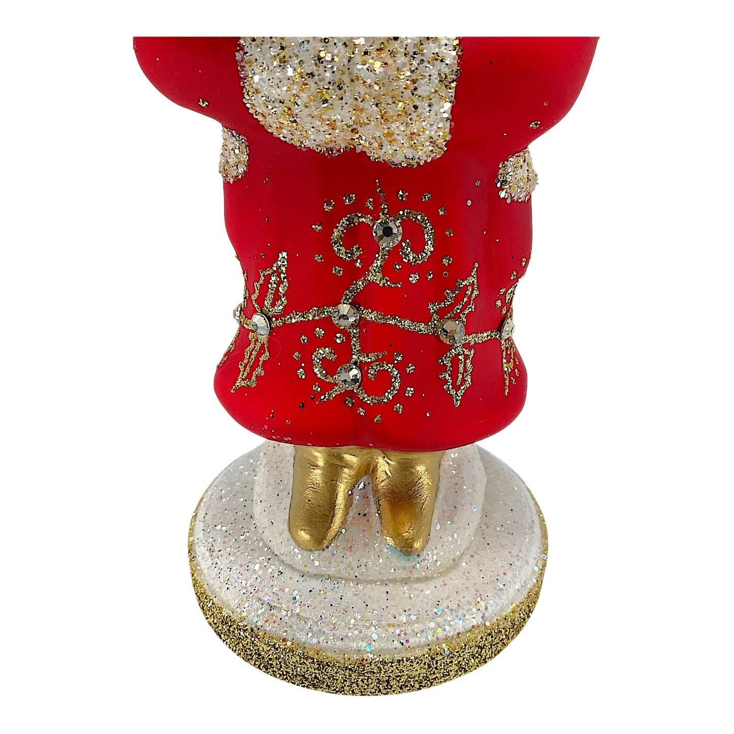 Pinnacle Peak Trading Ino Schaller Red Matte Santa Gold Leaf Decor German Paper Mache