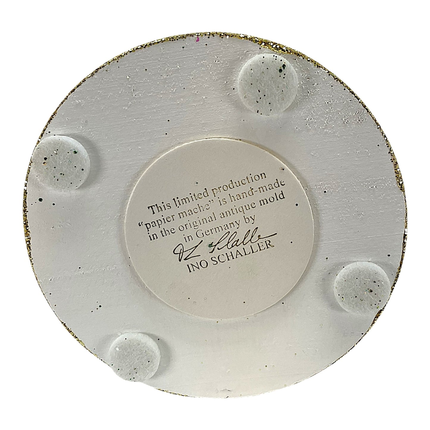 Pinnacle Peak Trading Ino Schaller Red Matte Santa Gold Leaf Decor German Paper Mache