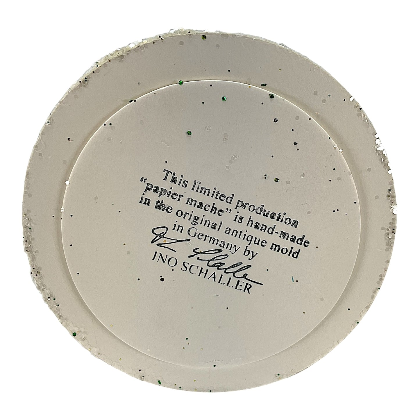 Pinnacle Peak Trading Ino Schaller Navy Blue Santa with Snowflakes German Paper Mache