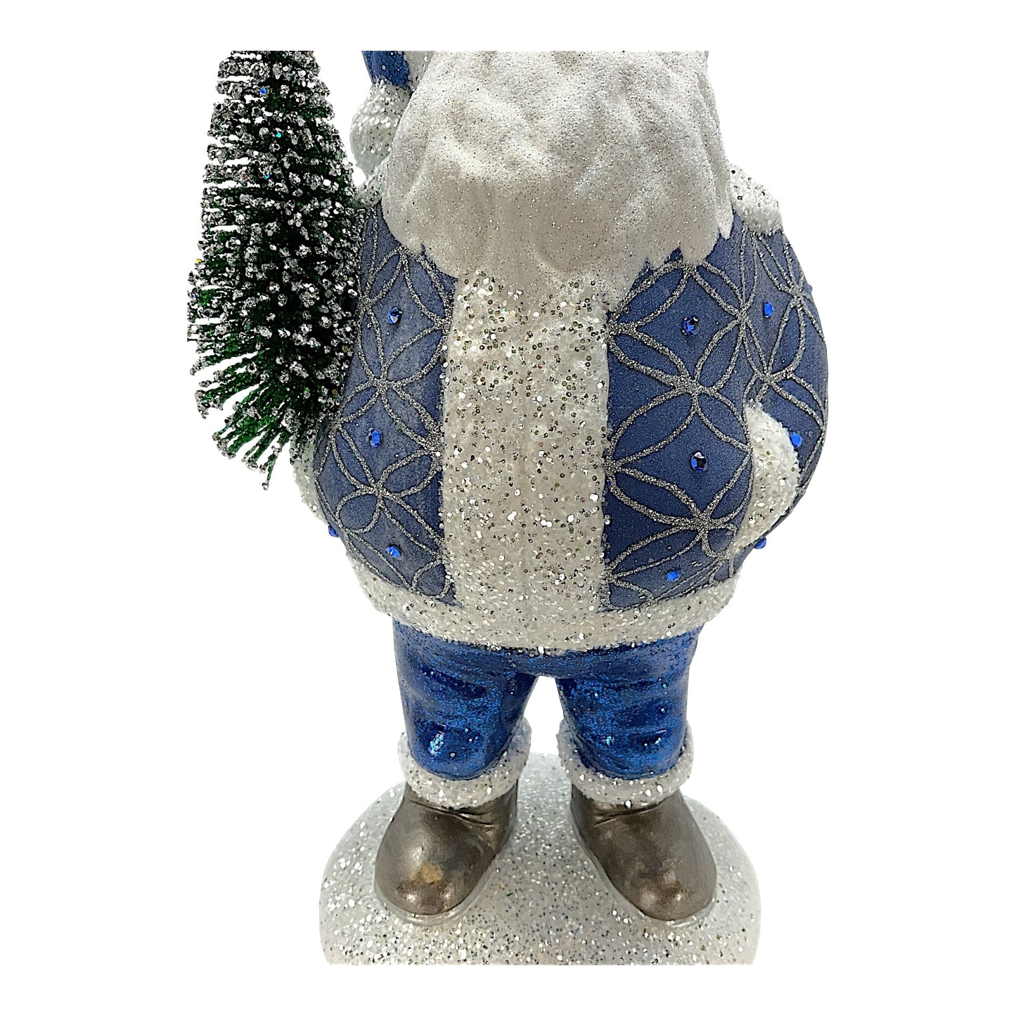 Pinnacle Peak Trading Ino Schaller Blue Chubby Santa Claus German Paper Mache