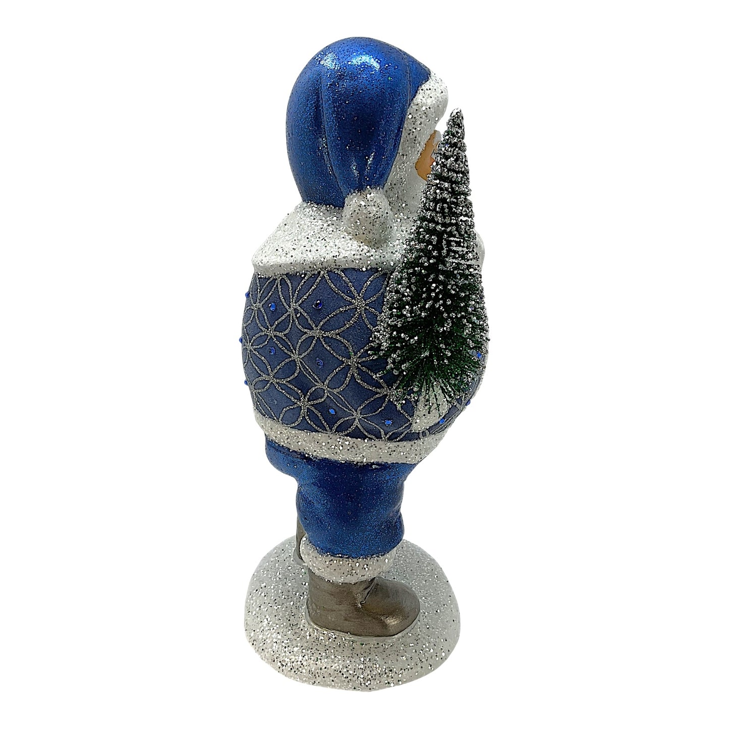 Pinnacle Peak Trading Ino Schaller Blue Chubby Santa Claus German Paper Mache