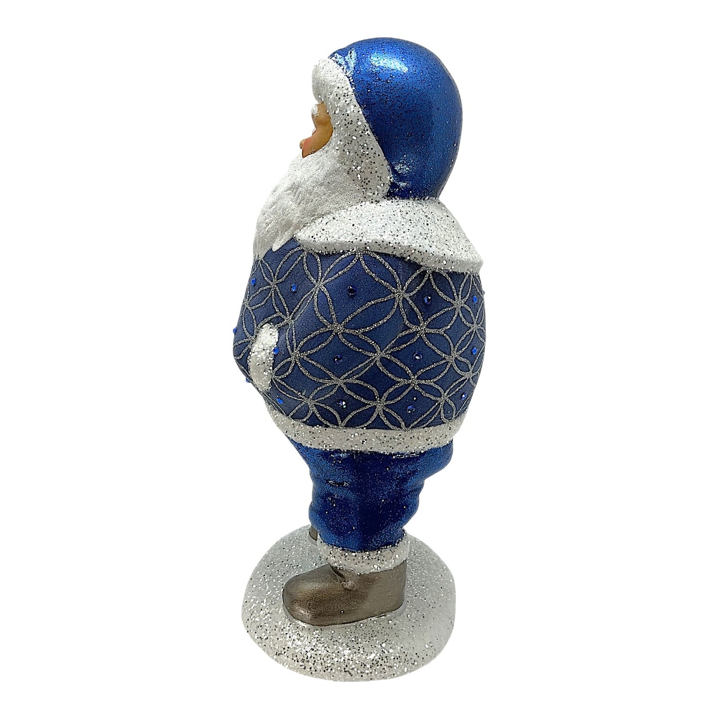 Pinnacle Peak Trading Ino Schaller Blue Chubby Santa Claus German Paper Mache
