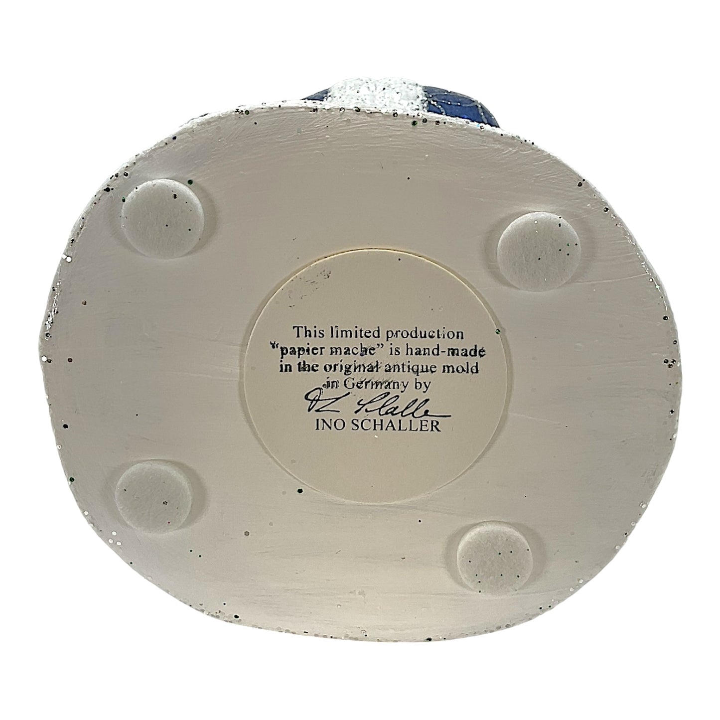 Pinnacle Peak Trading Ino Schaller Blue Chubby Santa Claus German Paper Mache