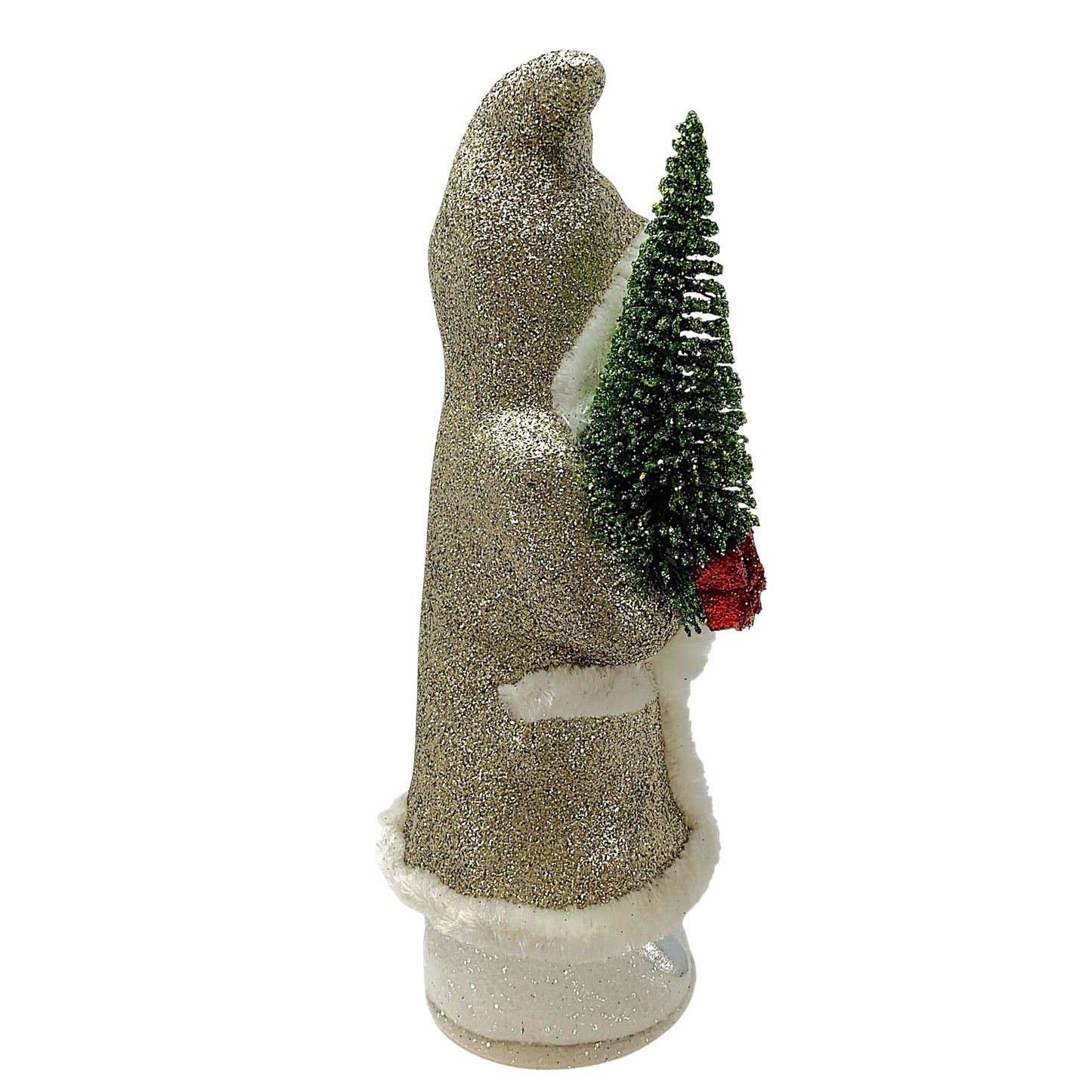 Pinnacle Peak Trading Ino Schaller Gold Glitter Coat Santa German Paper Mache