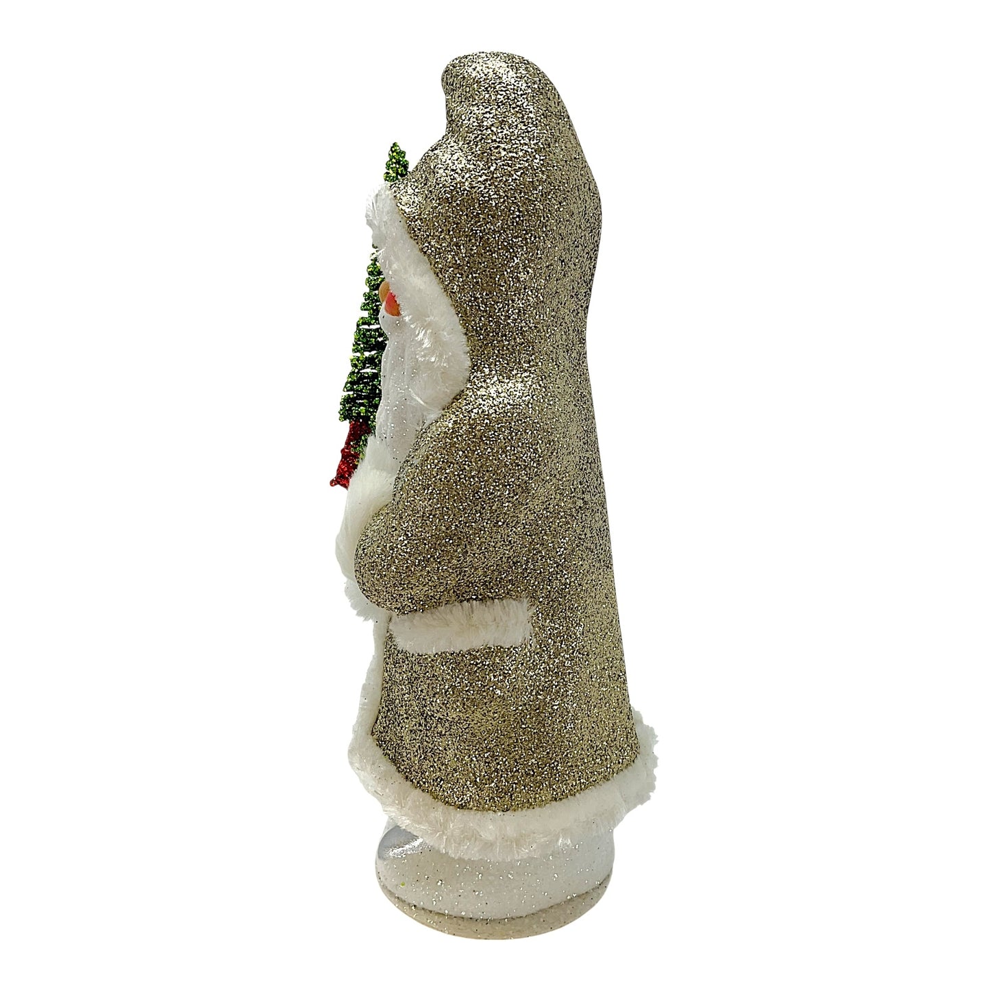 Pinnacle Peak Trading Ino Schaller Gold Glitter Coat Santa German Paper Mache