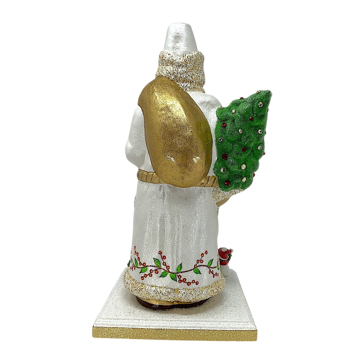 Pinnacle Peak Trading Ino Schaller Santa with Berry Decor on Base Paper Mache 14 inch