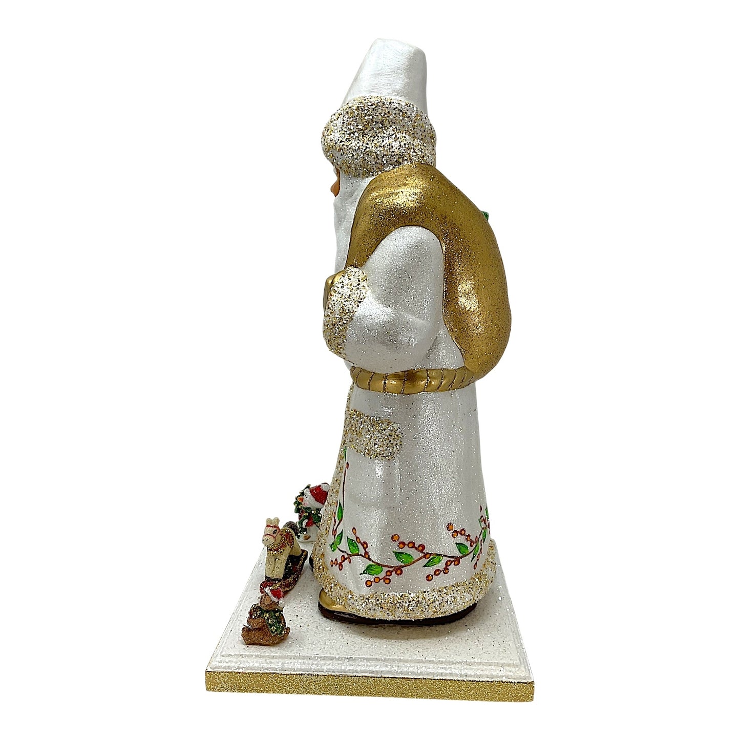Pinnacle Peak Trading Ino Schaller Santa with Berry Decor on Base Paper Mache 14 inch