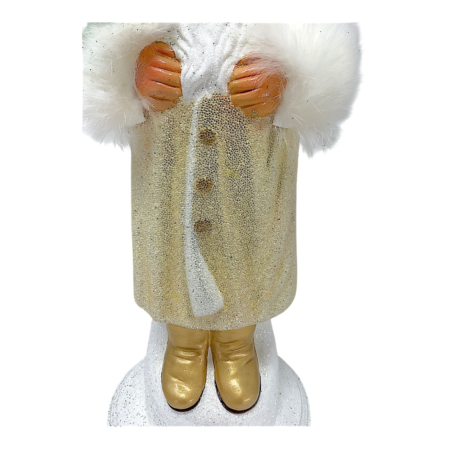 Pinnacle Peak Trading Ino Schaller Large Cream Beaded Santa German Paper Mache 17 inch
