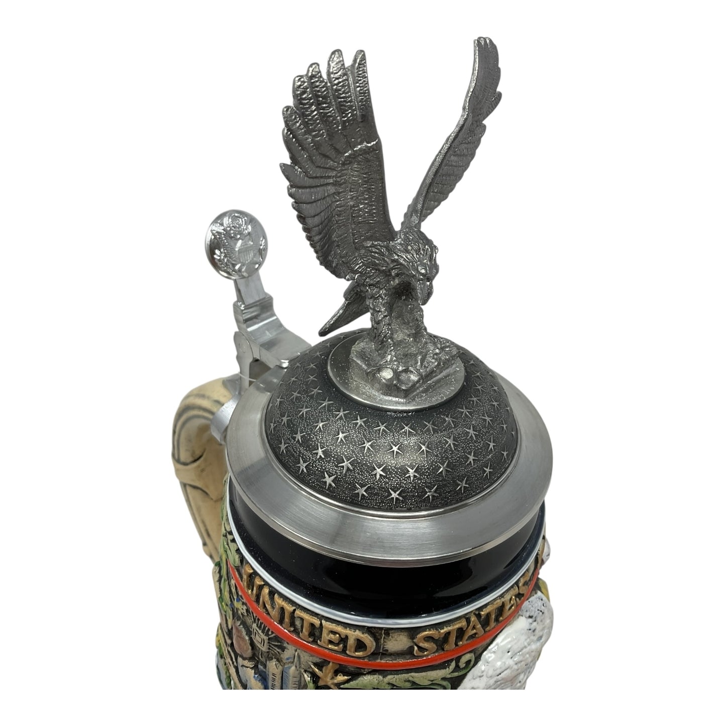 Pinnacle Peak Trading United States 250th Anniversary LE German Beer Stein with Pewter Eagle Lid 1.2 liter by King Werks