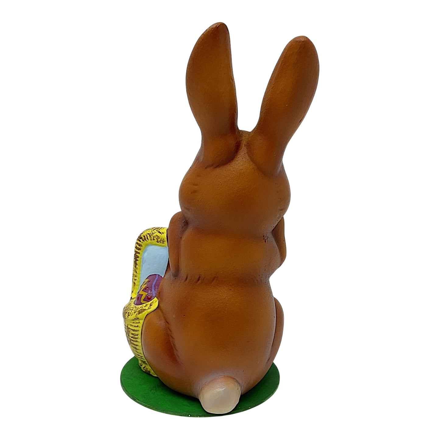 Pinnacle Peak Trading Ino Schaller Easter Bunny Rabbit with Yellow Basket of Eggs German Paper Mache 5.25 inch