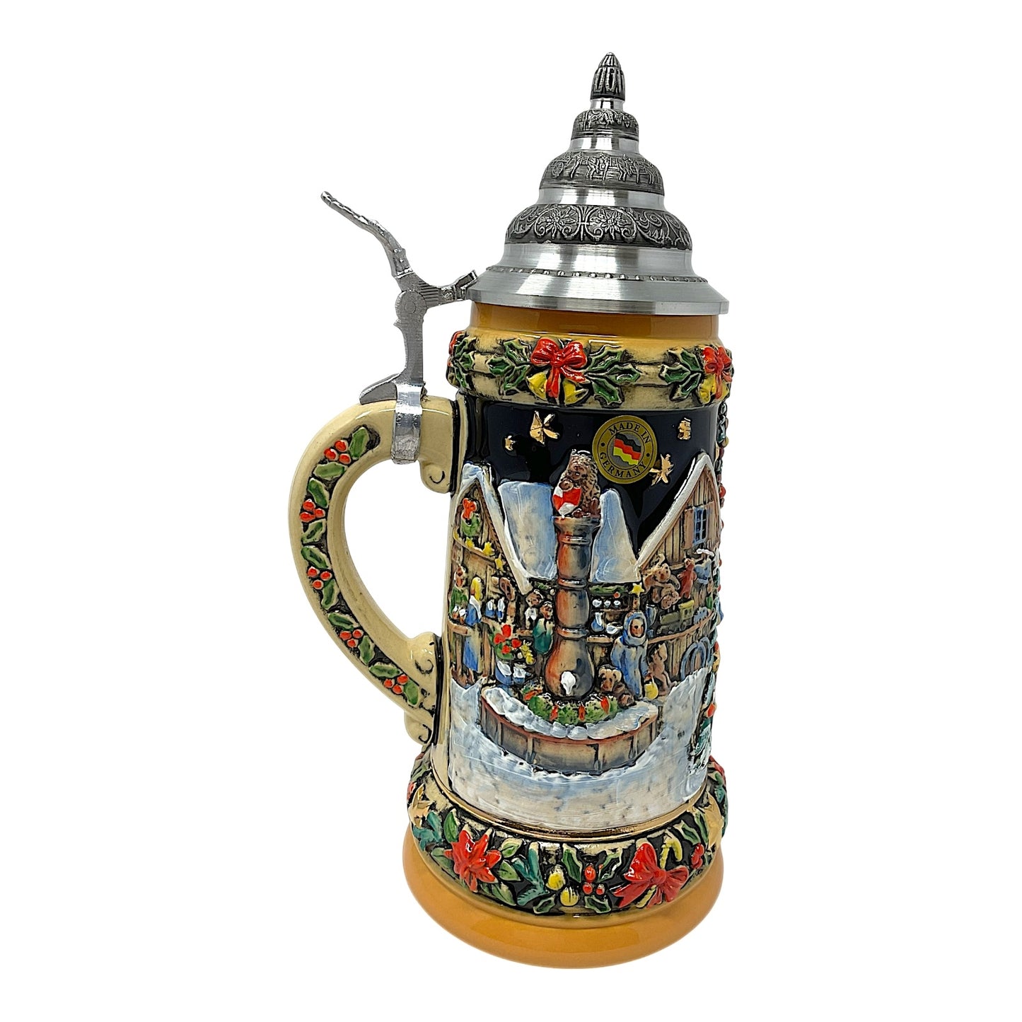 Pinnacle Peak Trading Santa at the Christmas Market LE German Beer Stein .75 liter by King Werks