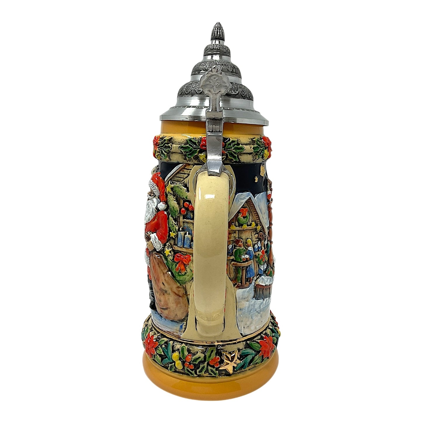 Pinnacle Peak Trading Santa at the Christmas Market LE German Beer Stein .75 liter by King Werks
