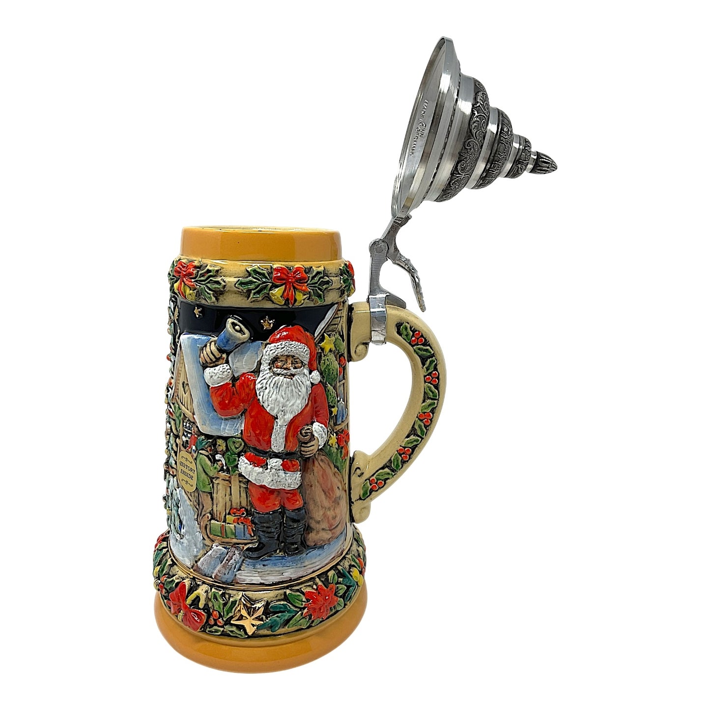 Pinnacle Peak Trading Santa at the Christmas Market LE German Beer Stein .75 liter by King Werks