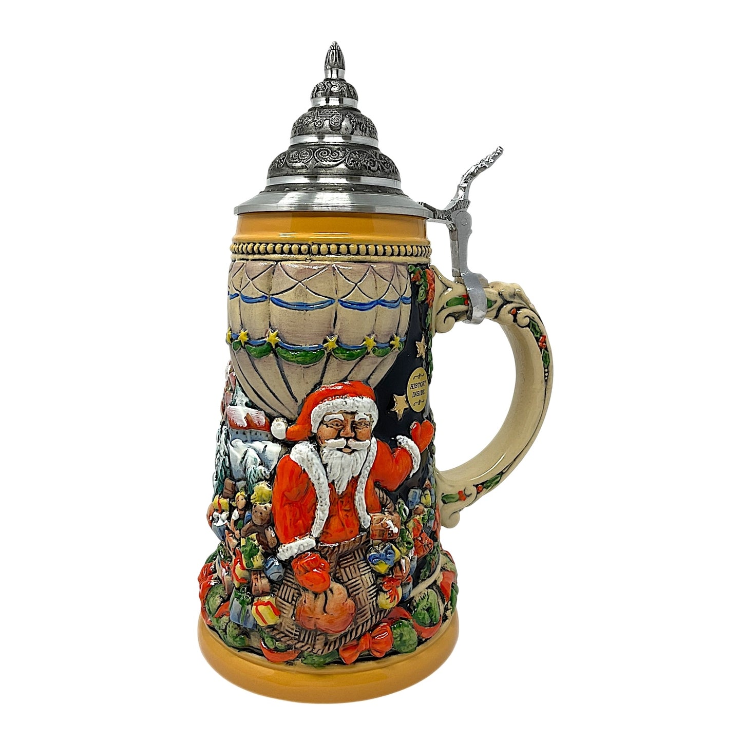Pinnacle Peak Trading Santa in Hot Air Balloon LE German Beer Stein 1 liter by King Werks