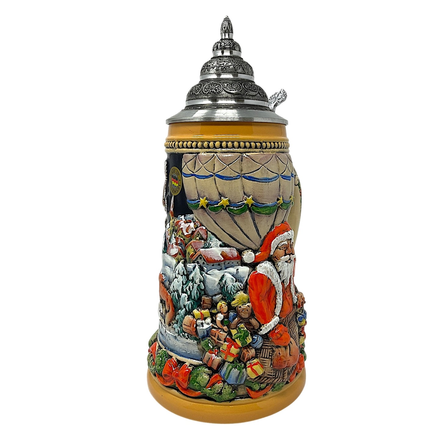 Pinnacle Peak Trading Santa in Hot Air Balloon LE German Beer Stein 1 liter by King Werks