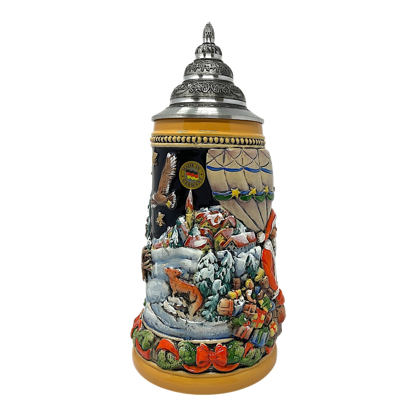 Pinnacle Peak Trading Santa in Hot Air Balloon LE German Beer Stein 1 liter by King Werks