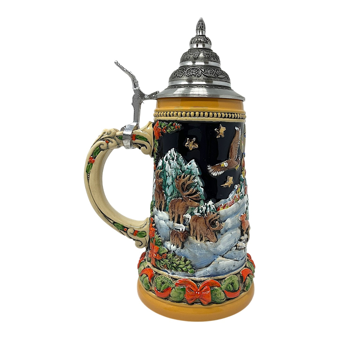 Pinnacle Peak Trading Santa in Hot Air Balloon LE German Beer Stein 1 liter by King Werks