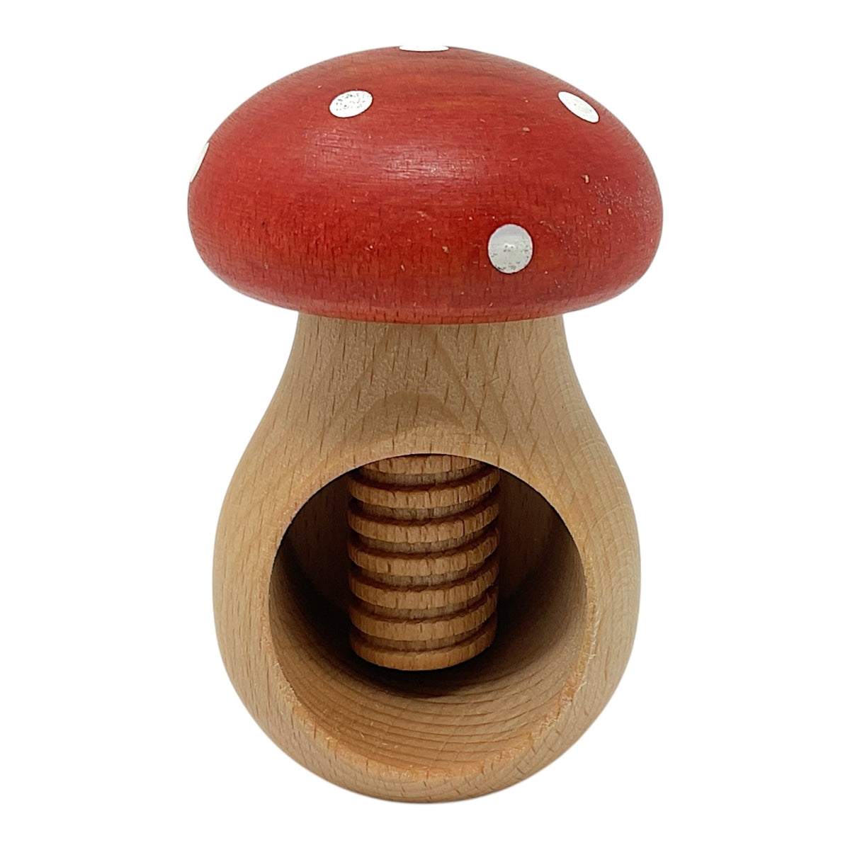 Pinnacle Peak Trading Toadstool Mushroom German Wood Functional Nut Cracker for Cracking Nuts 4 inch