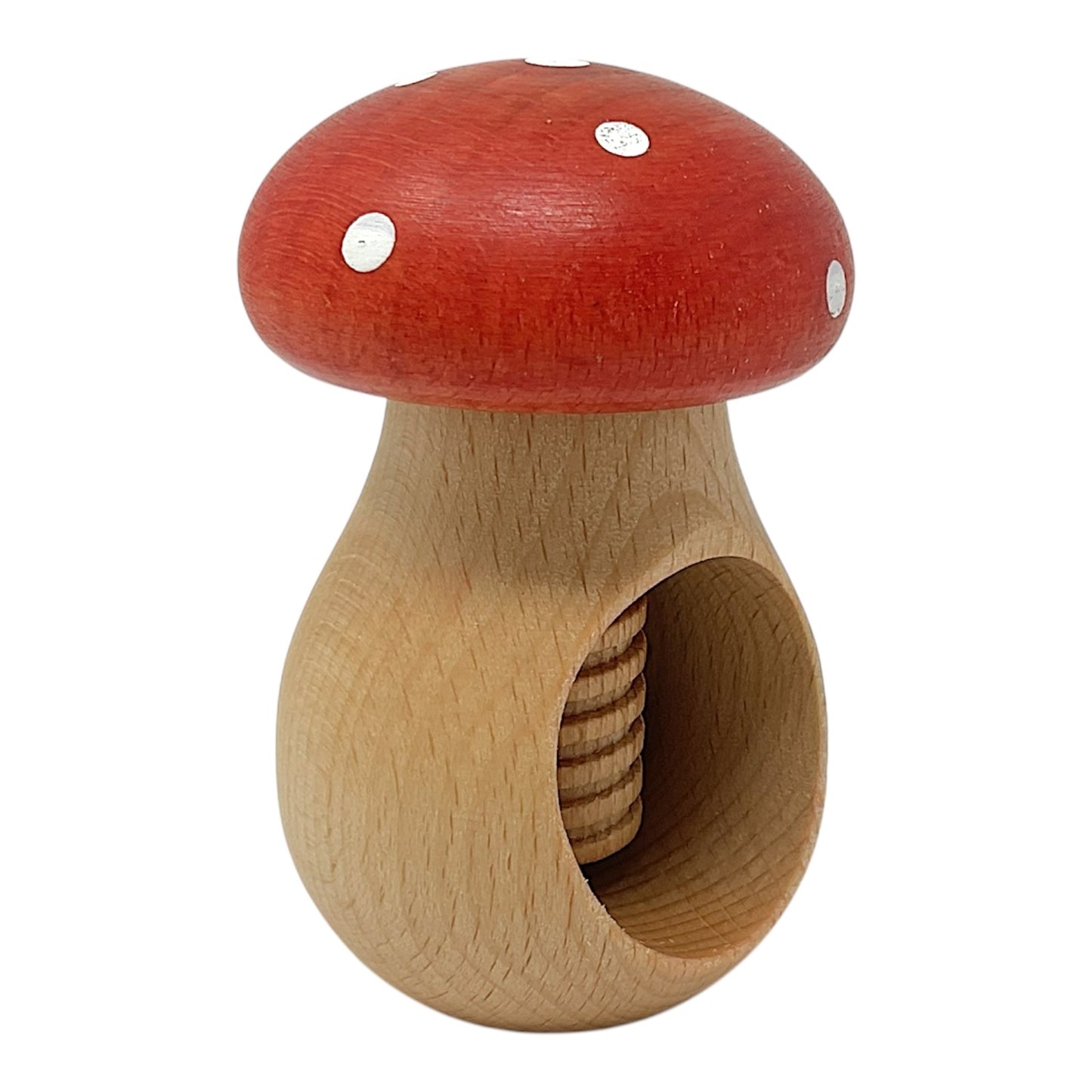 Pinnacle Peak Trading Toadstool Mushroom German Wood Functional Nut Cracker for Cracking Nuts 4 inch