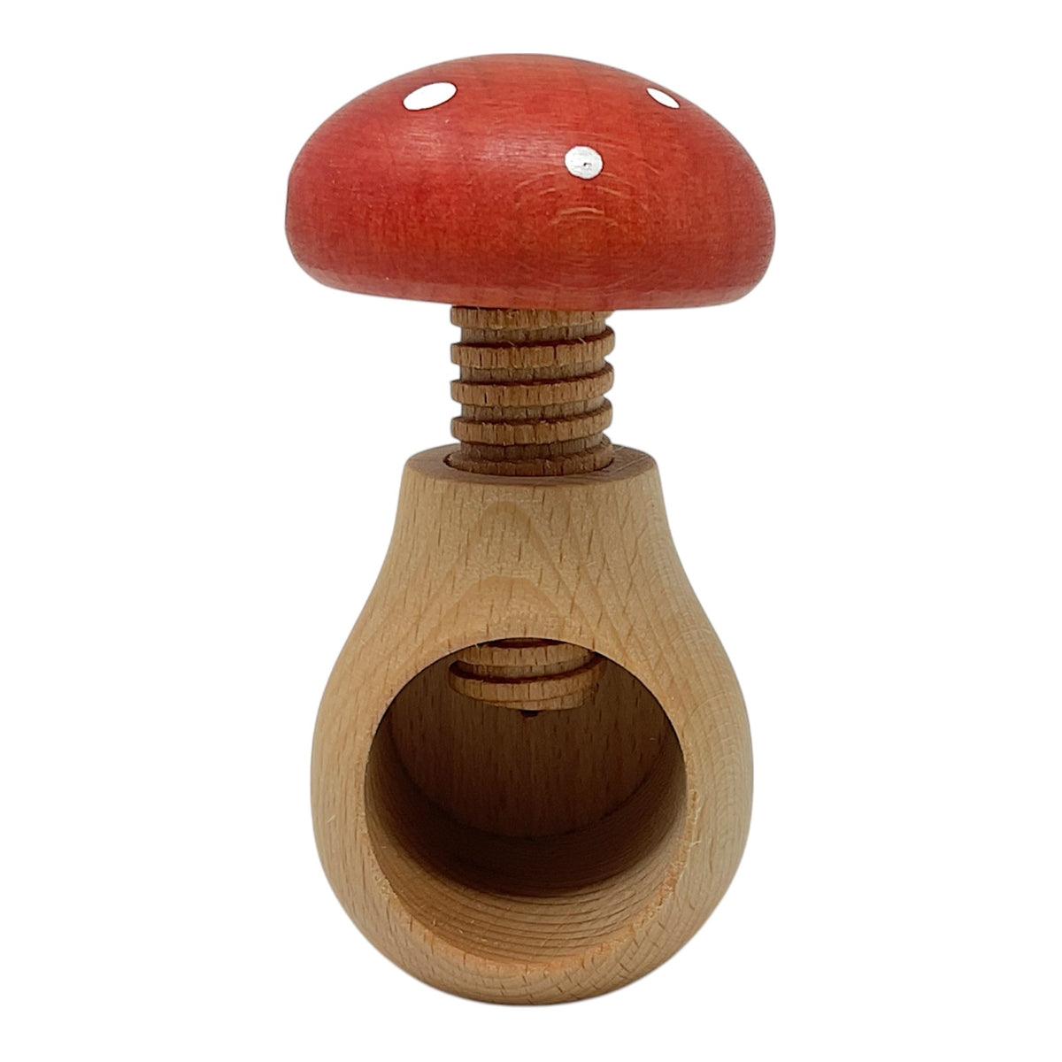 Pinnacle Peak Trading Toadstool Mushroom German Wood Functional Nut Cracker for Cracking Nuts 4 inch