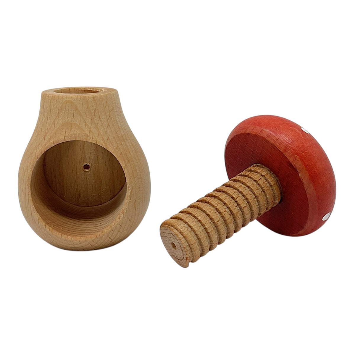 Pinnacle Peak Trading Toadstool Mushroom German Wood Functional Nut Cracker for Cracking Nuts 4 inch
