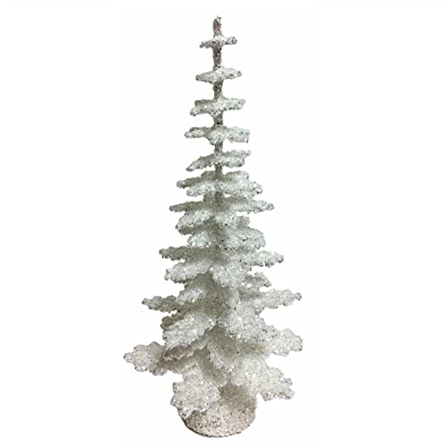 Ino Schaller Medium Brilliant White Spruce Tree German Christmas Paper Mache 8in