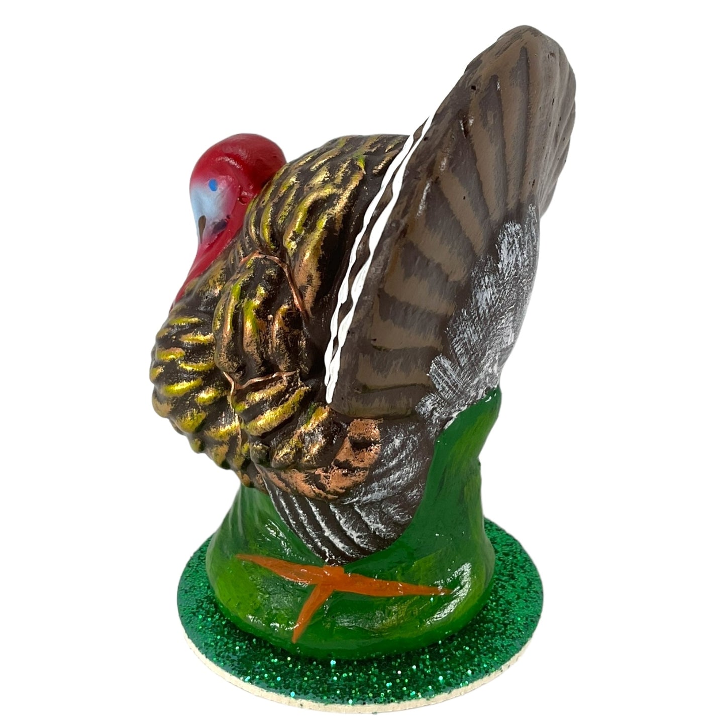 Schaller Small Thanksgiving Turkey German Paper Mache Candy Container 4.25 Inch