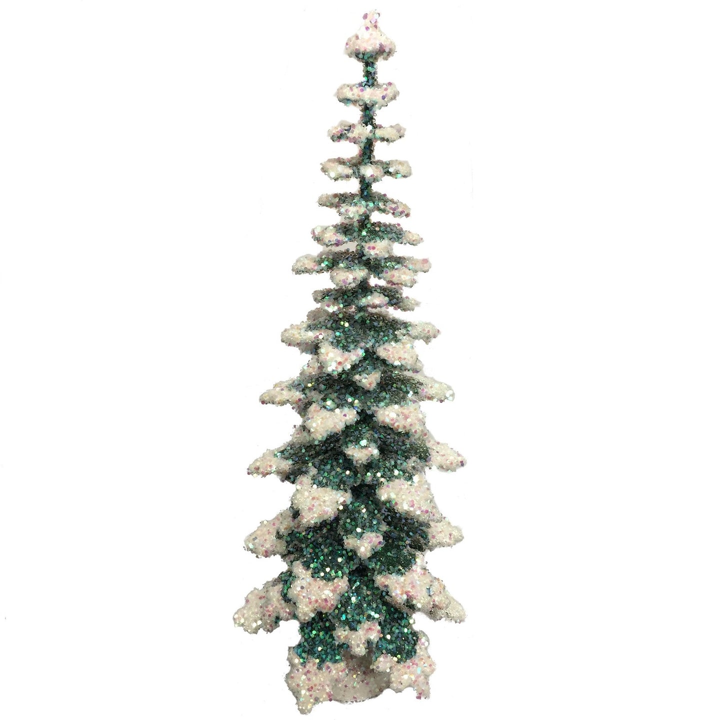 Ino Schaller Large Glistening Spruce Tree German Christmas Paper Mache 12 Inch