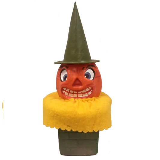 Pinnacle Peak Trading Company Ino Schaller Pumpkin Head in Chimney German Halloween Paper Mache