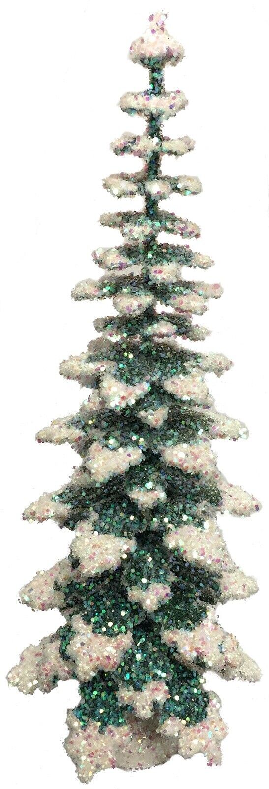 Ino Schaller Large Glistening Spruce Tree German Christmas Paper Mache 12 Inch